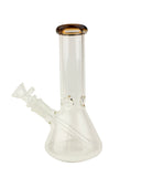 8" Colored Ring Beaker Ice Catcher Glass Water Pipe