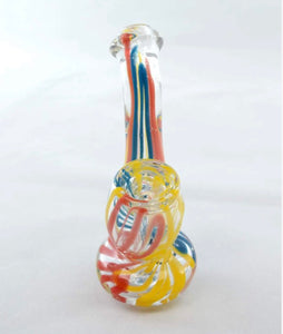 Mini Glass Bubbler Water Smoking Pipe 4" Striped Bubbler Glass Smoking Pipe free shipping