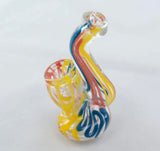 Mini Glass Bubbler Water Smoking Pipe 4" Striped Bubbler Glass Smoking Pipe free shipping