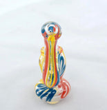 Mini Glass Bubbler Water Smoking Pipe 4" Striped Bubbler Glass Smoking Pipe free shipping