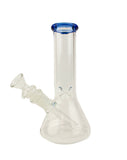 8" Colored Ring Beaker Ice Catcher Glass Water Pipe