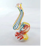 Mini Glass Bubbler Water Smoking Pipe 4" Striped Bubbler Glass Smoking Pipe free shipping