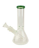 8" Colored Ring Beaker Ice Catcher Glass Water Pipe